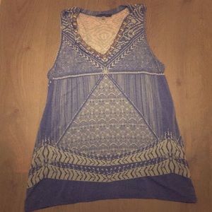 Rose and Olive  Blue Tank